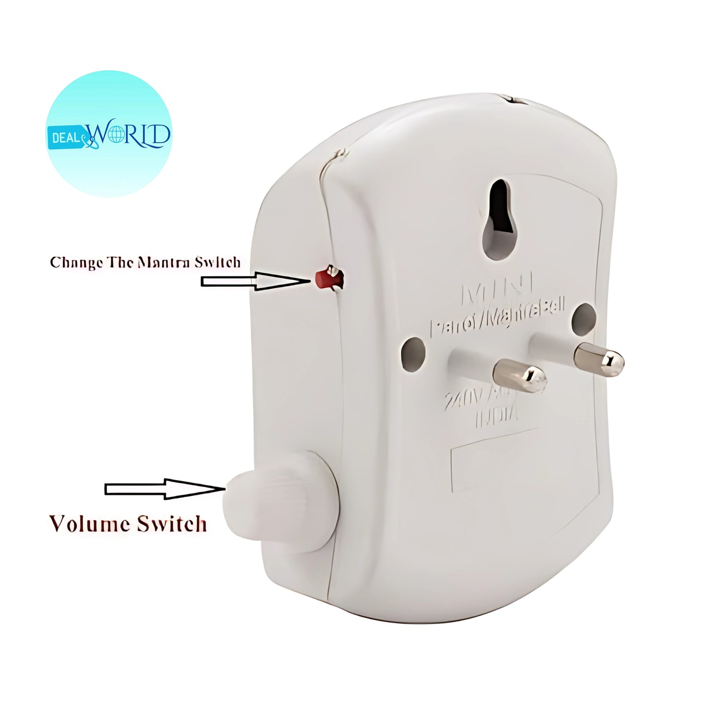 Dealworld 35 in 1 mantra chanting device white plug in unit with volume and mantra change switches