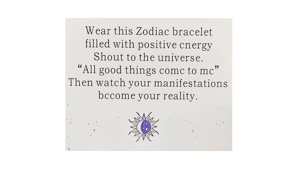 Zodiac leather bracelet with positive energy message card from Dealworld