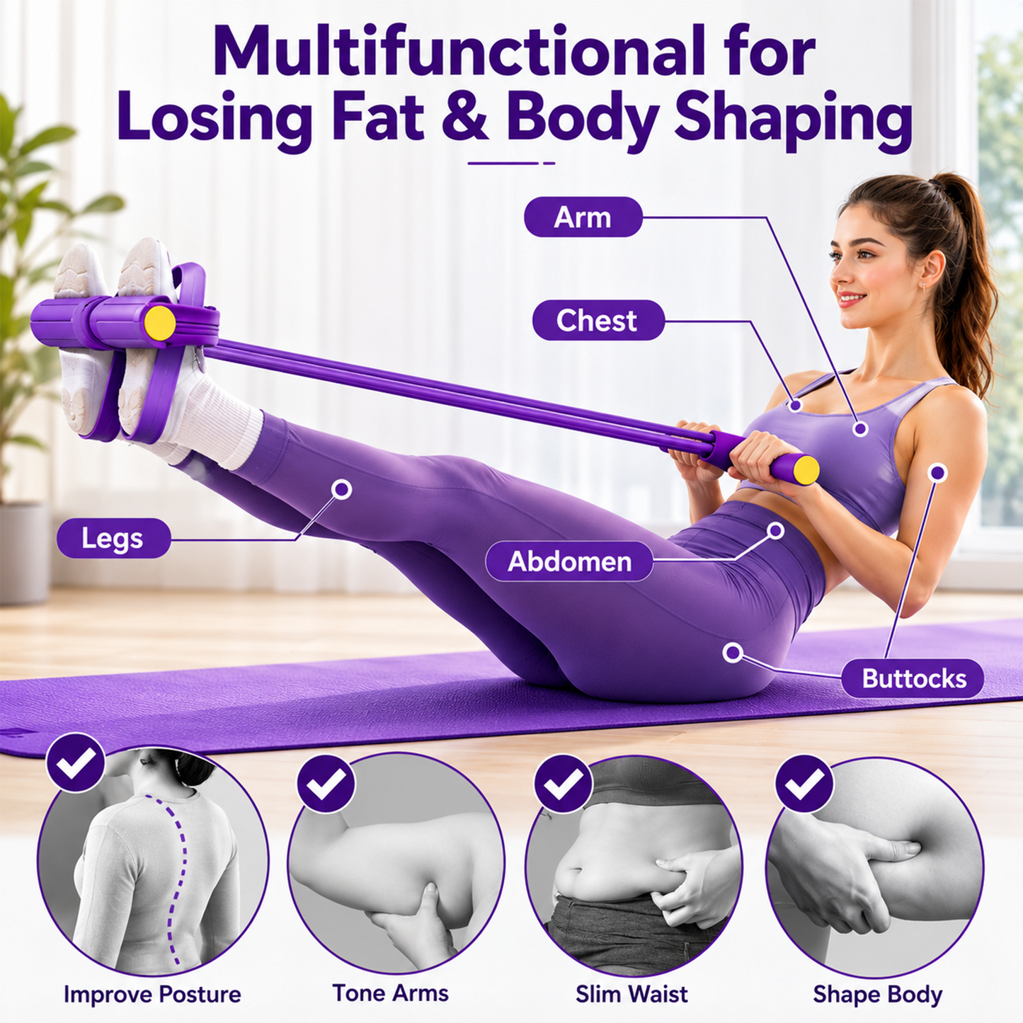 Multifunction Tummy Puller | Full Body Resistance Exercise Band