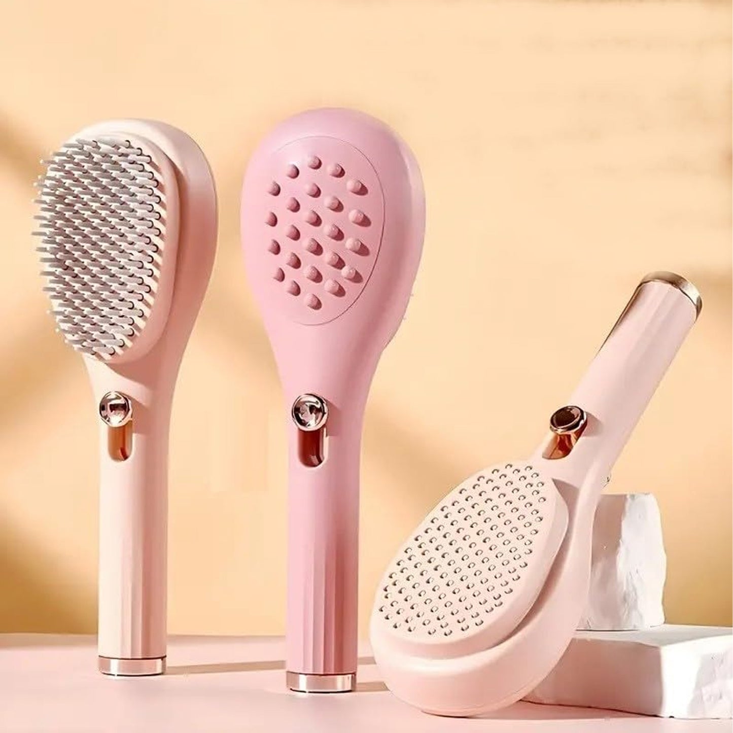 2 in 1 Self Cleaning Telescopic Anti Static Hair Brush and Styling Comb