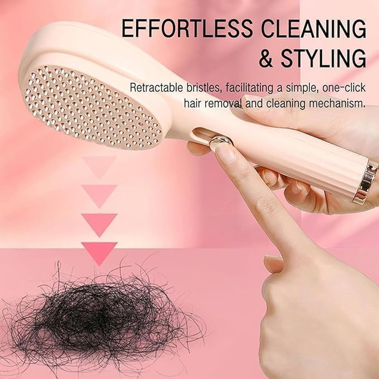2 in 1 Self Cleaning Telescopic Anti Static Hair Brush and Styling Comb