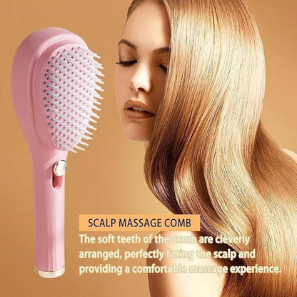 2 in 1 Self Cleaning Telescopic Anti Static Hair Brush and Styling Comb