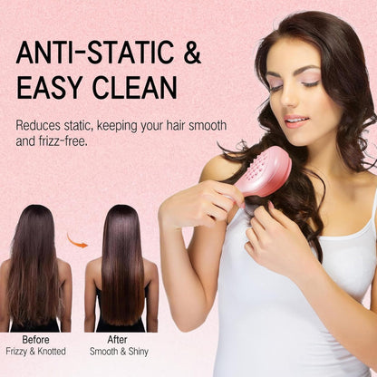 2 in 1 Self Cleaning Telescopic Anti Static Hair Brush and Styling Comb