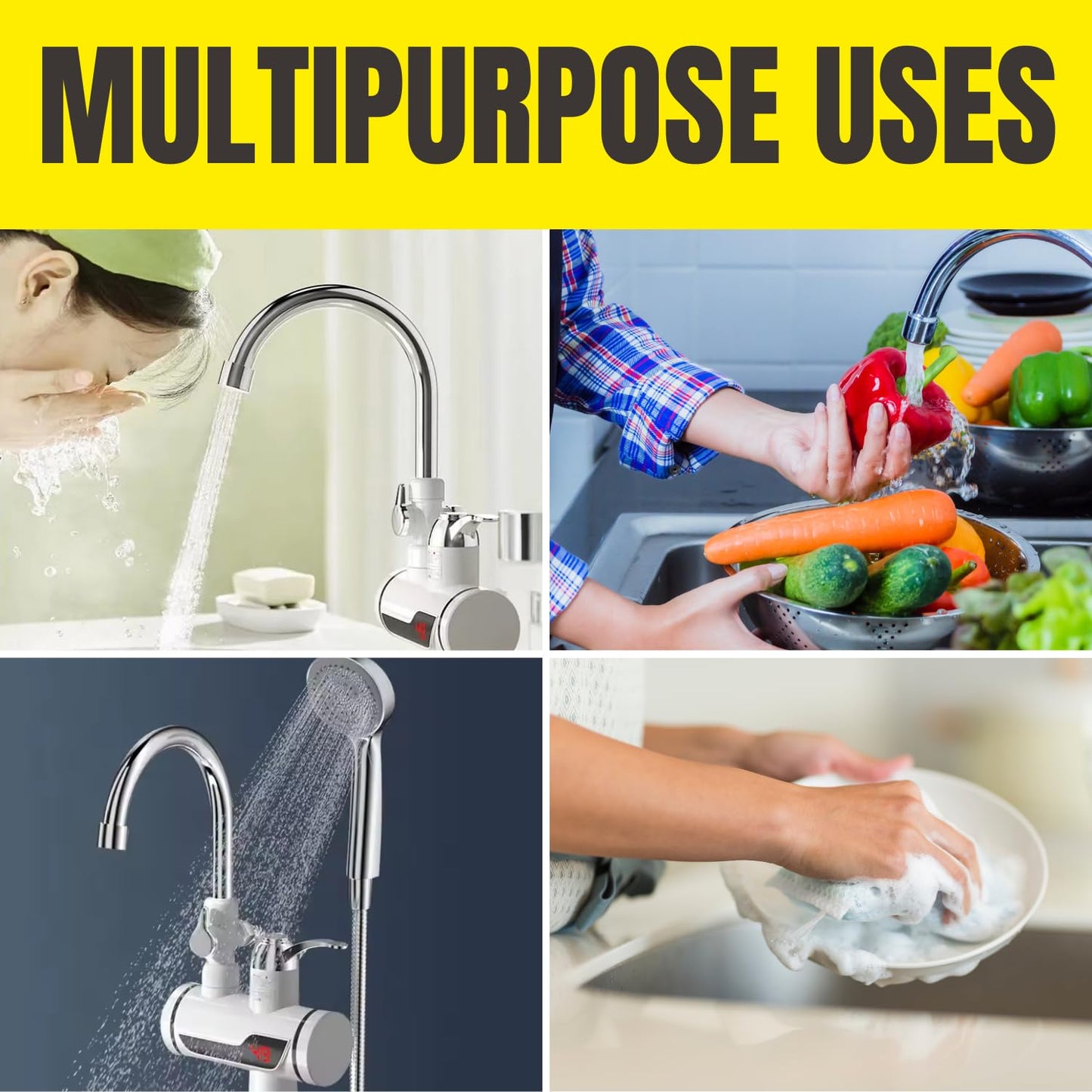 Instant Electric Water Heating Tap with Digital Display