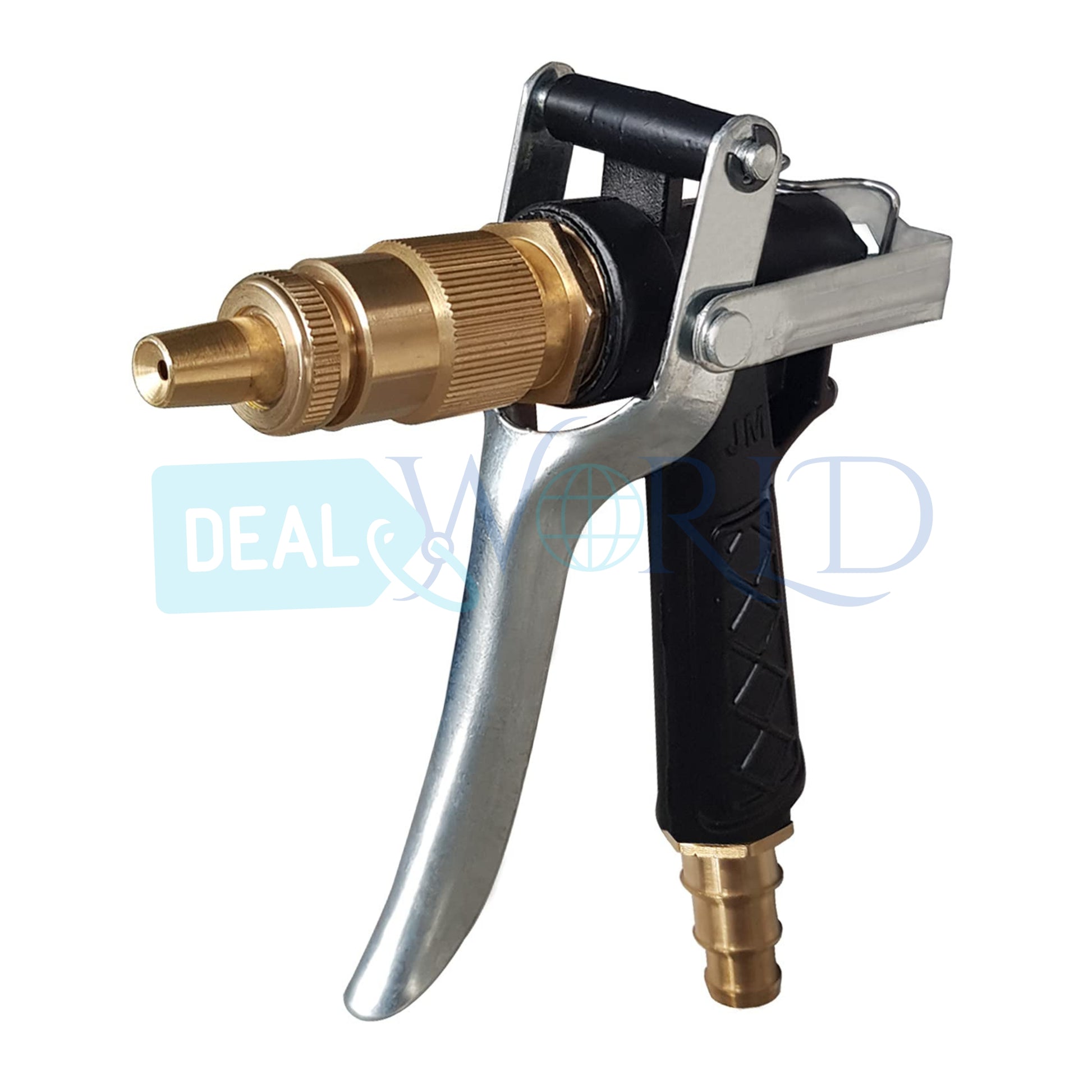 Dealworld high pressure brass water spray gun with ergonomic black handle for garden use