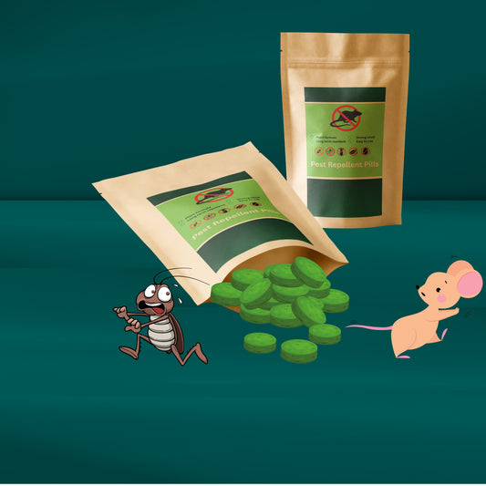 Dealworld natural rat repellent balls in eco-friendly packaging with cartoon rat and cockroach illustrations